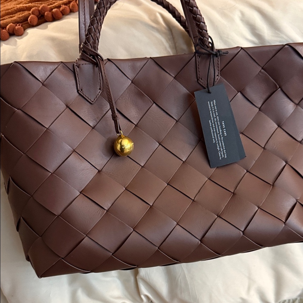 Rebecca Minkoff Brown Woven Leather Tote - Picture 2 of 7